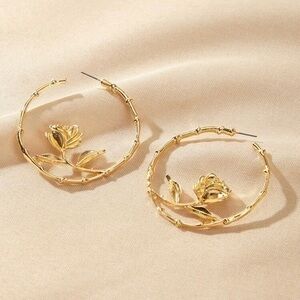 3/$30 💛 Rose Bamboo Hoop Earrings